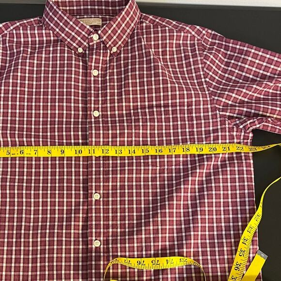 Narragansett Traders Red and White Checked Long Sleeve Cotton Button Down Size L - Picture 7 of 8
